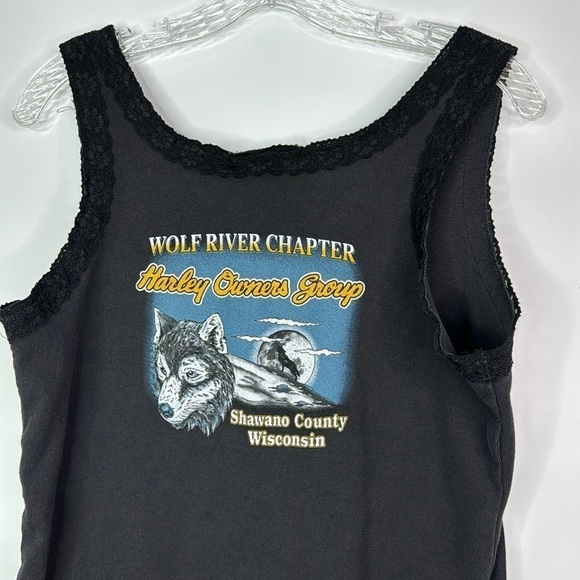 Vintage Harley Davidson Wolf River Chapter Shawano County WI Tank Top XL - Picture 5 of 9